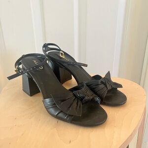 ALDO Black Heeled Sandals with Bow Accent Women’s 6.5